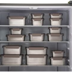 LocknLock Paslanmaz Çelik Fırın - Saklama Kabı Dörtgen Kilitli 2.8 Lt - Kahverengi