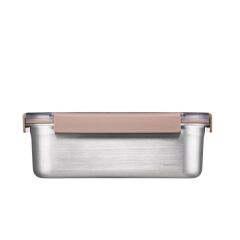 LocknLock Paslanmaz Çelik Fırın - Saklama Kabı Dörtgen Kilitli 2 Lt - Kahverengi