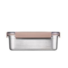 LocknLock Paslanmaz Çelik Fırın - Saklama Kabı Dörtgen Kilitli 2 Lt - Kahverengi