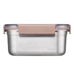 LocknLock Paslanmaz Çelik Fırın - Saklama Kabı Dörtgen Kilitli 1.5 Lt - Kahverengi