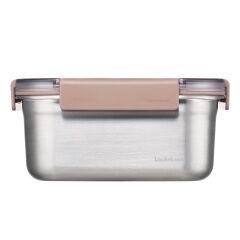 LocknLock Paslanmaz Çelik Fırın - Saklama Kabı Dörtgen Kilitli 1.5 Lt - Kahverengi