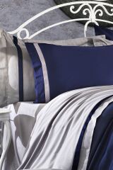 NAZİK HOME ELİTE NEVRESİM TAKIMI LACİVERT-GRİ