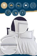 NAZİK HOME TREND LACİVERT NEVRESİM TAKIMI ÇK