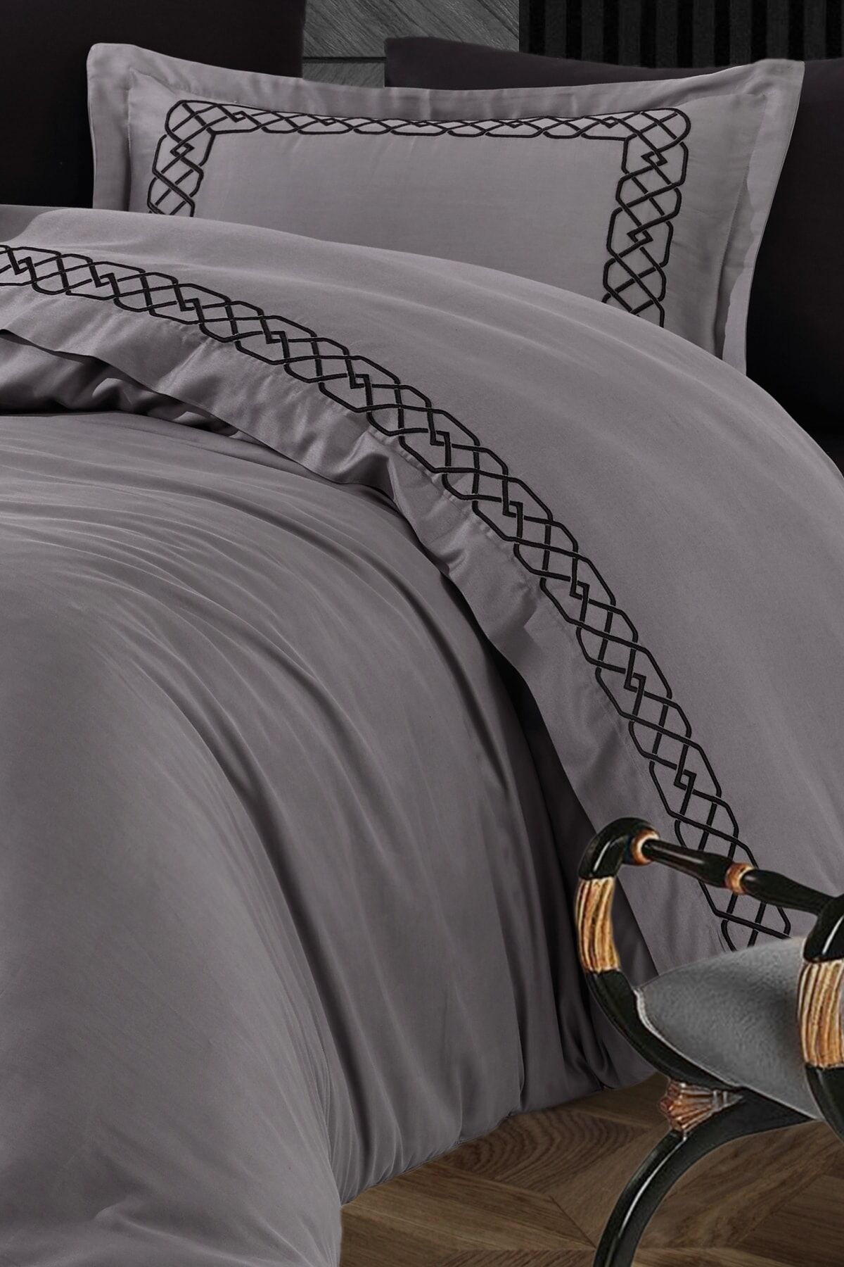 NAZİK HOME VİENZA ANTRASİT NEVRESİM TAKIMI ÇK