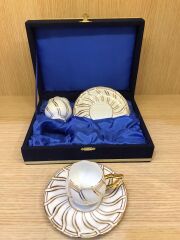 Güral Porselen El Yapımı 2 Kişilik 4 Parça Türk Kahve Takımı