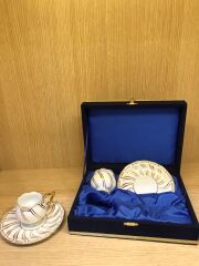 Güral Porselen El Yapımı 2 Kişilik 4 Parça Türk Kahve Takımı