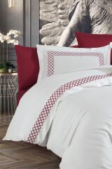 NAZİK HOME DOLCE KREM-BORDO NEVRESİM TAKIMI ÇK