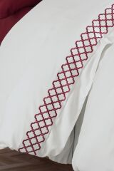 NAZİK HOME DOLCE KREM-BORDO NEVRESİM TAKIMI ÇK