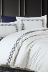 NAZİK HOME DOLCE KREM-LACİVERT NEVRESİM TAKIMI ÇK