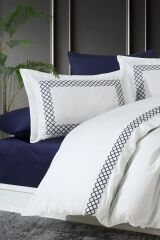 NAZİK HOME DOLCE KREM-LACİVERT NEVRESİM TAKIMI ÇK