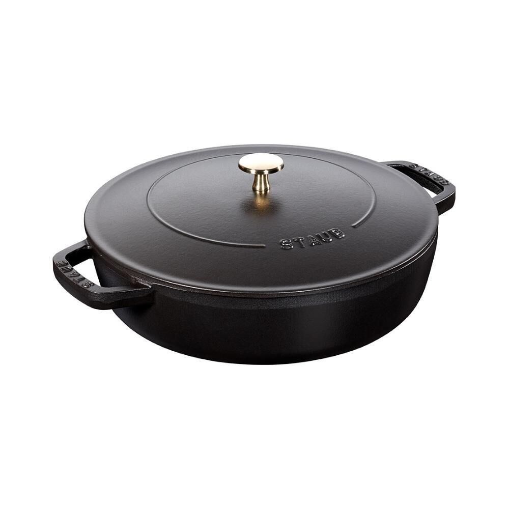 Staub Chistera Demir Döküm 28 cm Sote Tenceresi Siyah