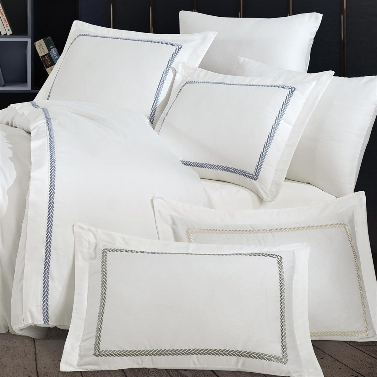 NAZİK HOME OLİMPOS KREM-İNDİGO NEVRESİM TAKIMI ÇK