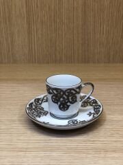 GÜRAL PORSELEN TEK KİŞİLİK 2 PARÇA PLATİN EL BOYAMASI  KAHVE TAKIMI