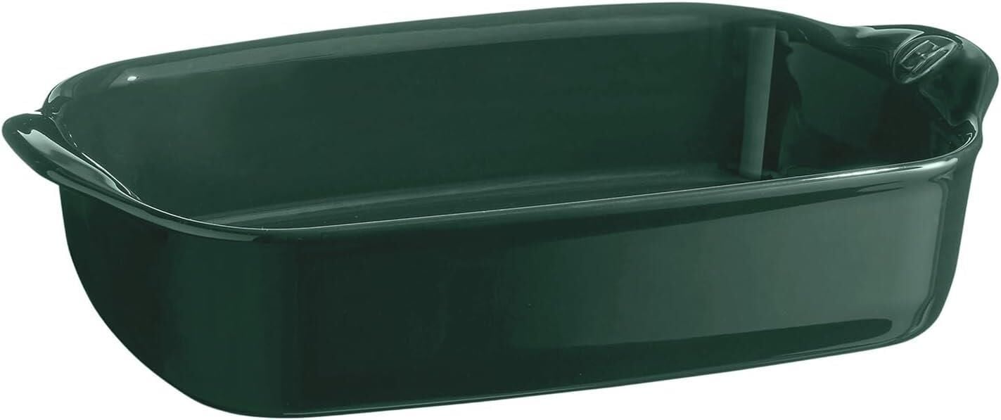 Emile Henry Fırın Kabı Dikdörtgen 30 x 19 cm Yeşil/Cedar