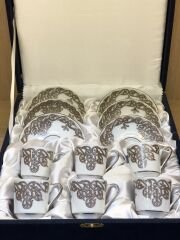 GÜRAL PORSELEN 12 PARÇA TÜRK KAHVESİ TAKIMI