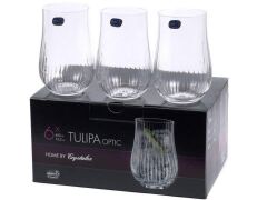 Bohemia Kristal Tulipa Jumbo Optikli 6’lı Meşrubat Bardak Takımı 450 ML