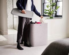 Joseph Joseph Tota 90 L Trio 3 Bölmeli Çamaşır Ayırma Sepeti Gri