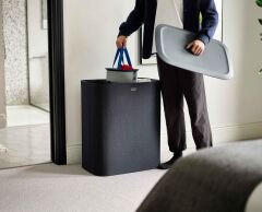 Joseph Joseph Tota 90 L Trio 3 Bölmeli Çamaşır Ayırma Sepeti Siyah