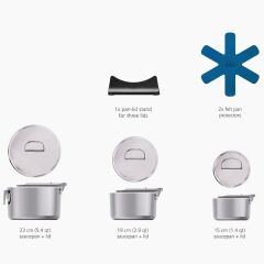 Josep Joseph Space 3 Ply Paslanmaz Çelik 9 Parça Tencere Seti