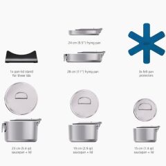 Josep Joseph Space 3 Ply Paslanmaz Çelik 12 Parça Tencere Tava Seti