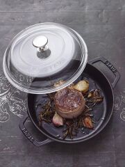 Staub Cam Kapaklı Döküm Sote Tenceresi Siyah 26 cm