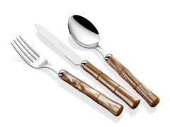 Rivadossi Bamboo Şampanya 75 Parça Çatal Bıçak Seti