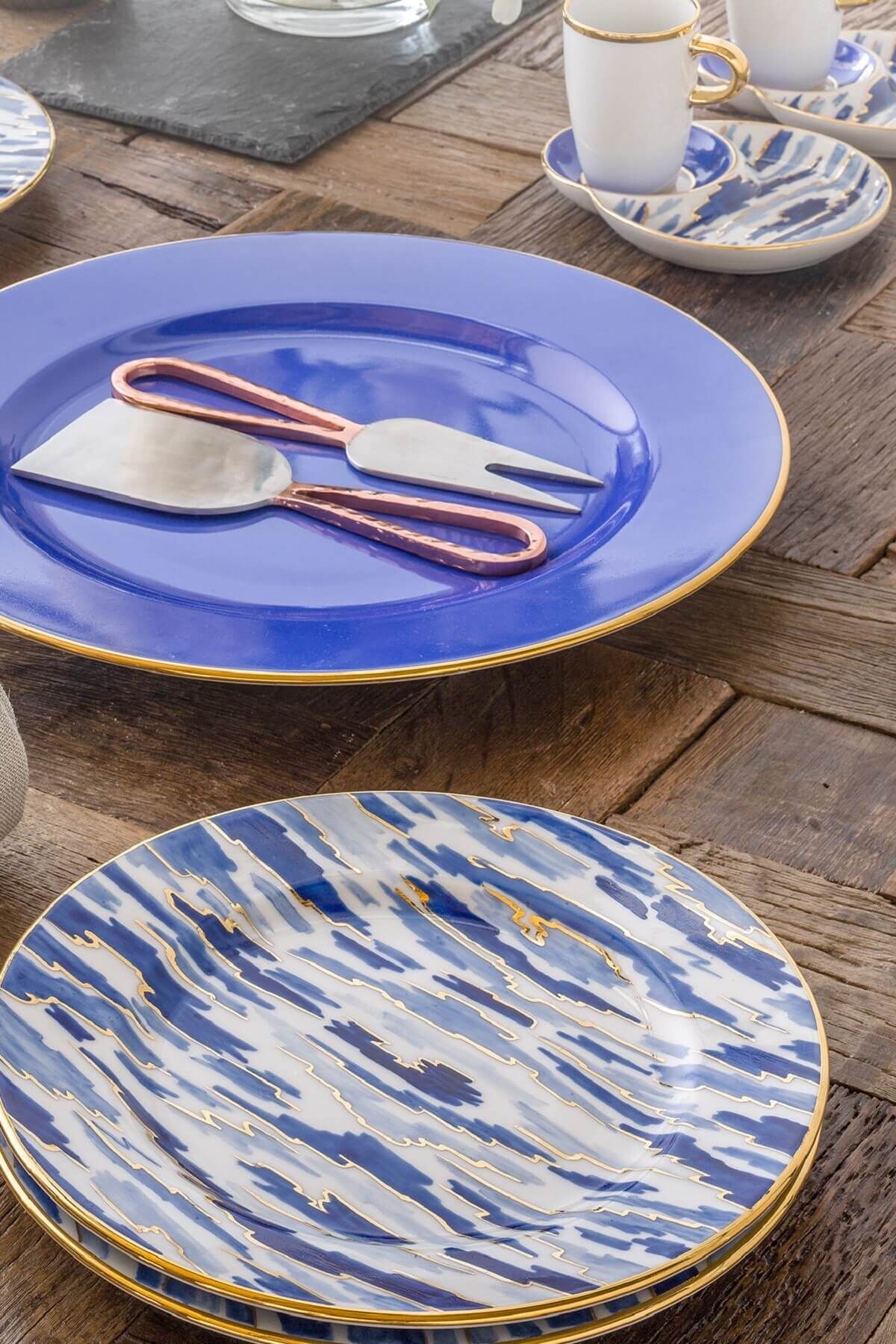 GÜRAL PORSELEN 7 PARÇA EL DEKORU PASTA SETİ