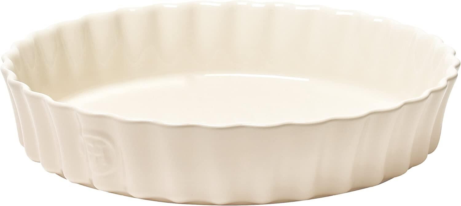 Emile Henry Tart-Börek Flan Kabı Yuvarlak 24 cm Ekru/Clay