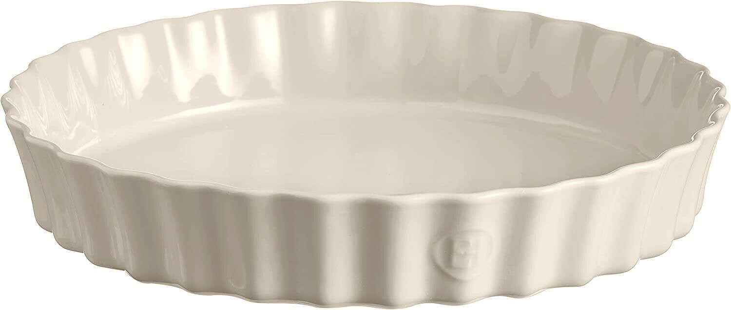 Emile Henry Tart-Börek-Fırın Kabı Yuvarlak 32 cm Ekru/Clay