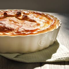 Emile Henry Tart-Börek-Fırın Kabı Yuvarlak 32 cm Ekru/Clay