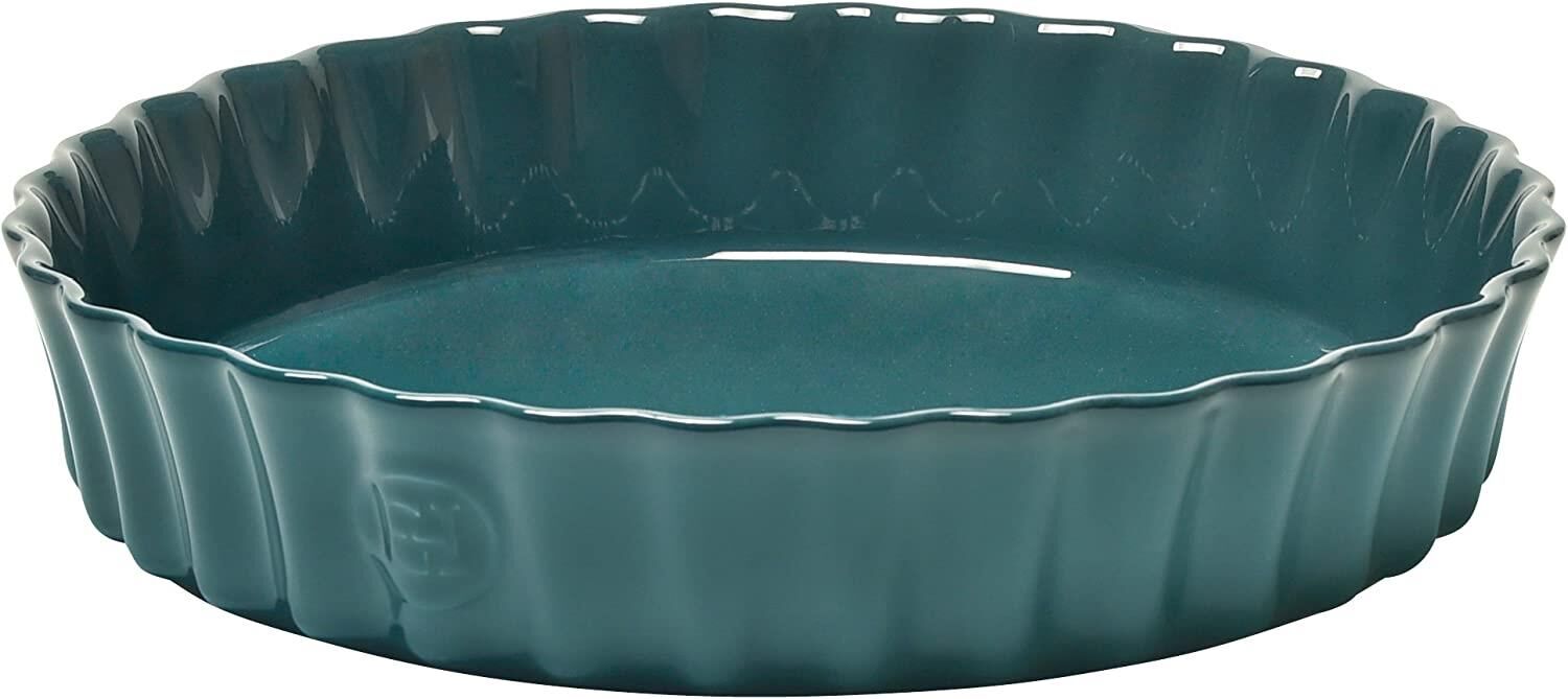 Emile Henry Tart-Börek-Flan Kabı Yuvarlak 28 cm Mavi/Blue Flame