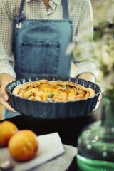 Emile Henry Tart-Börek-Flan Kabı Yuvarlak 28 cm Mavi/Blue Flame